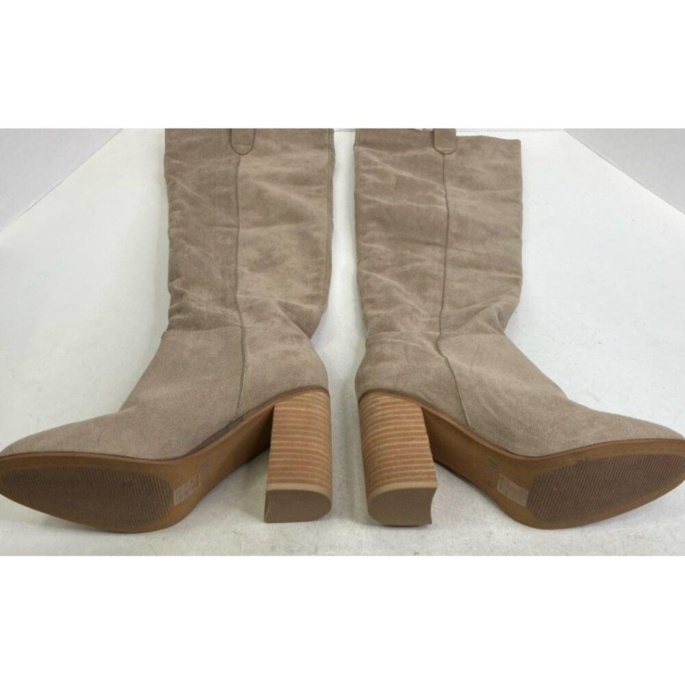Mi.iM Womens Beige Suede Knee High Block Heel Boots Size 9 - Picture 3 of 6